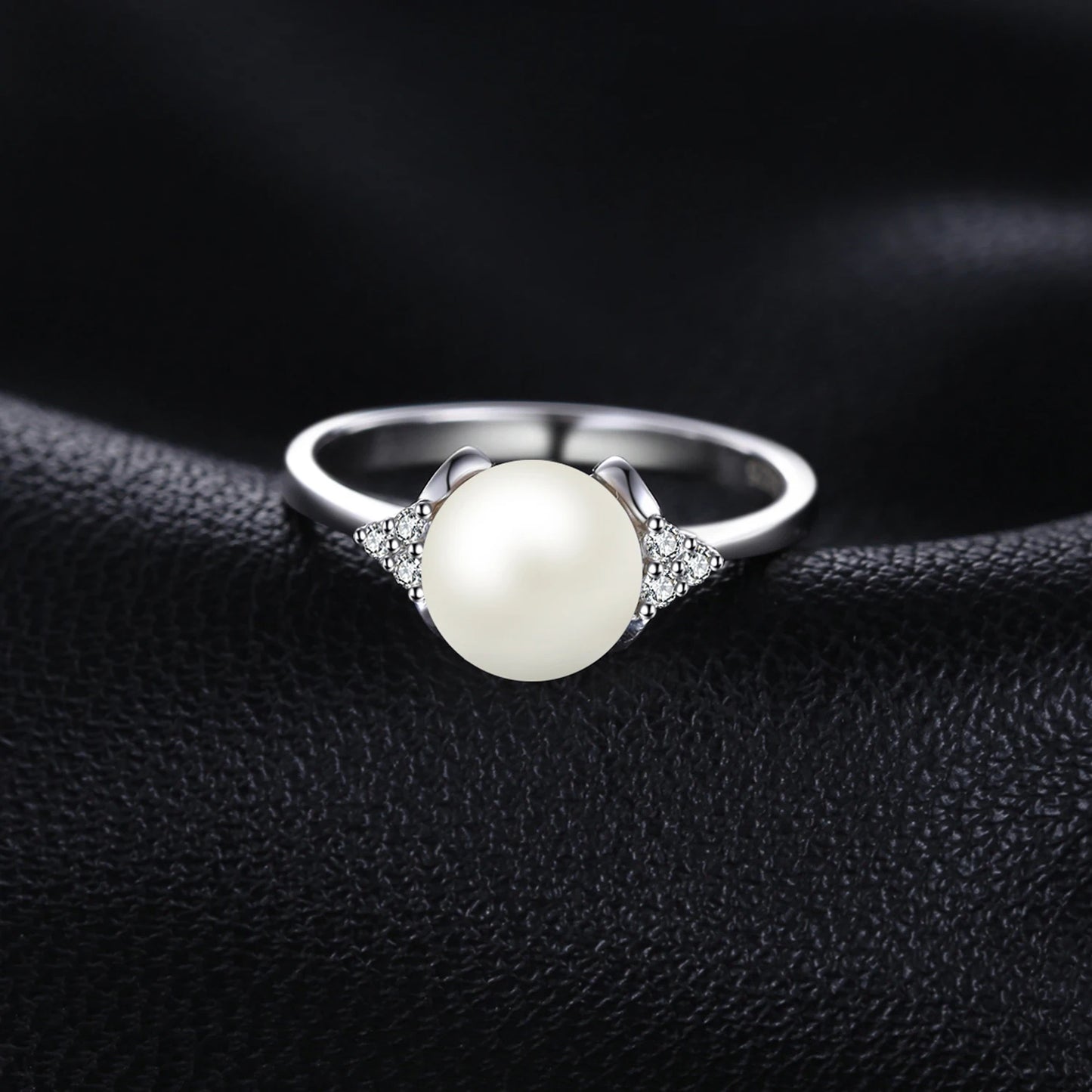 JewelryPalace 8mm Freshwater Cultured Pearl 925 Sterling Silver Rings for Women Engagement Trendy Ring Fashion Gift Fine Jewelry