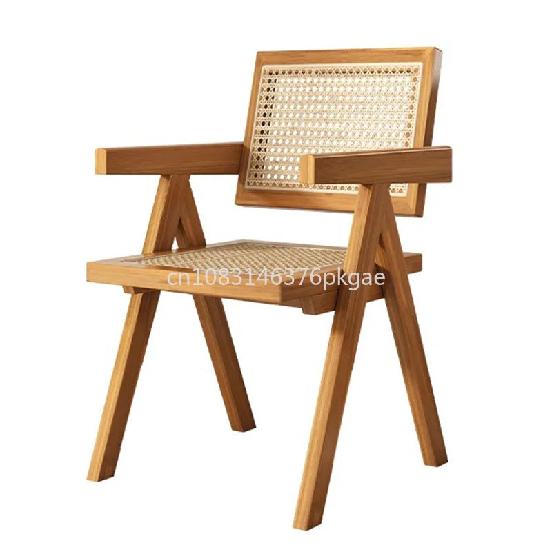 Solid Wood Design Dining Lazy Chair Simple Network Red Leisure Armrest Chair Minimalist Chaises Furniture