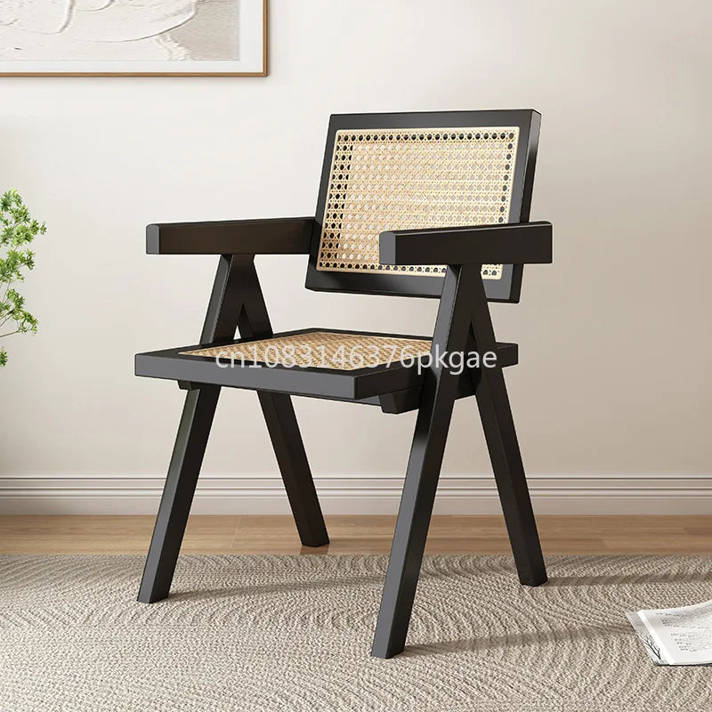 Solid Wood Design Dining Lazy Chair Simple Network Red Leisure Armrest Chair Minimalist Chaises Furniture