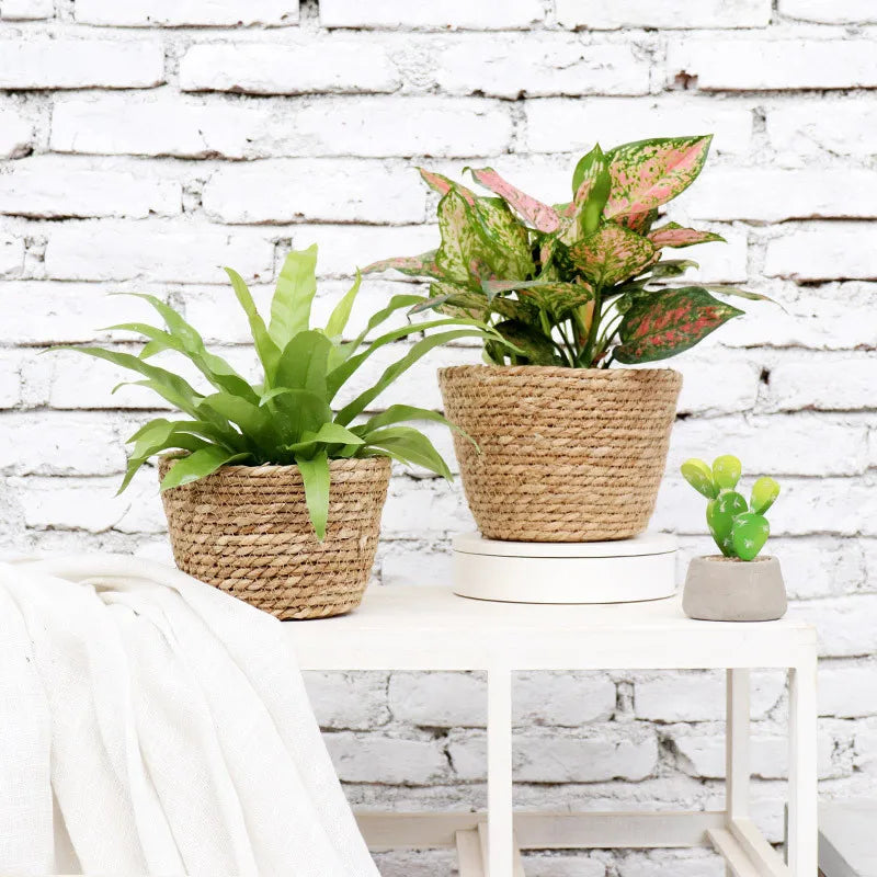 Weaving Flower Plant Pot Plant Pots Seagrass Basket Straw Basket Planter Pot