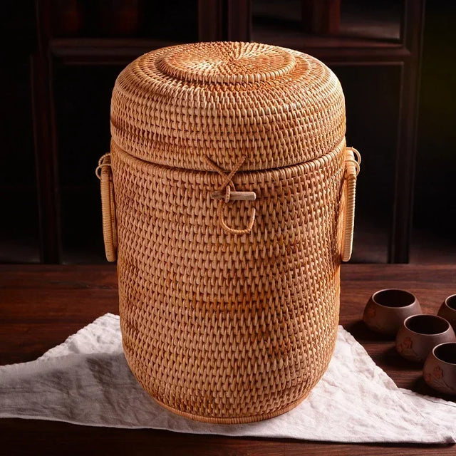 Hand Woven Rattan Storage Basket Multifunction Sundries