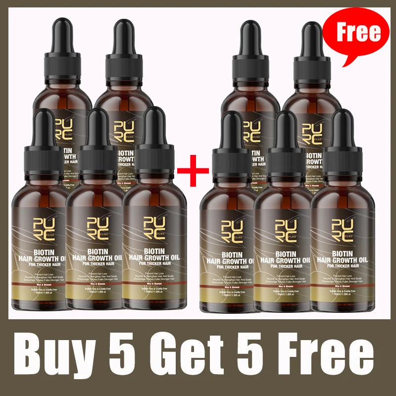 PURC Biotin Fast Hair Growth Oil, Hair Regrowth, Anti-Hair Loss