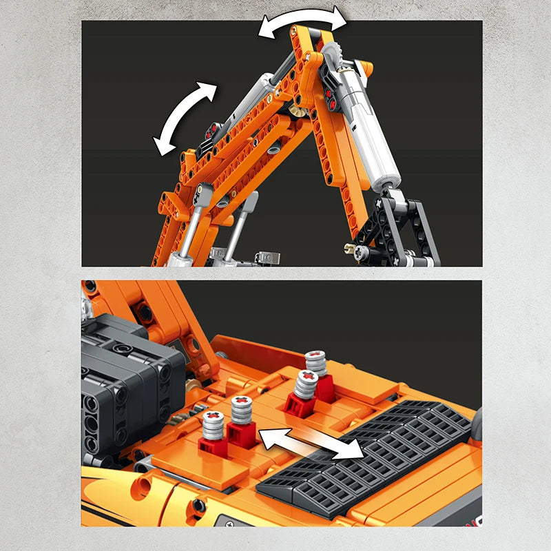 Reobrix 22003 Mechanical Excavator RC Car APP Remote Control Technology Puzzle Assembly Toys Building Blocks