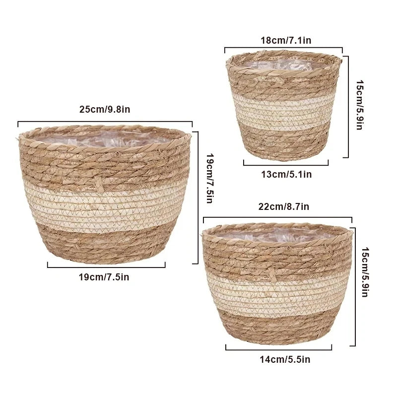 Weaving Flower Plant Pot Plant Pots Seagrass Basket Straw Basket Planter Pot