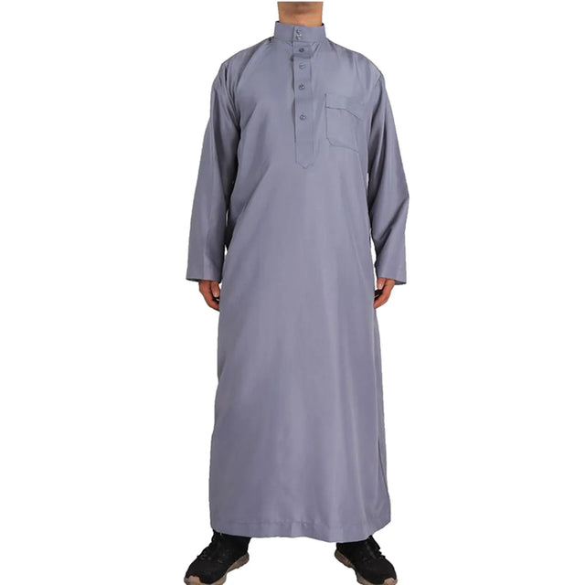 Muslim Fashion Muslim Middle East Men Long Sleeve Arab Crew Neck Islamic Solid Color Kaftan Maxi Dubai Long Jubba Thobe Abaya