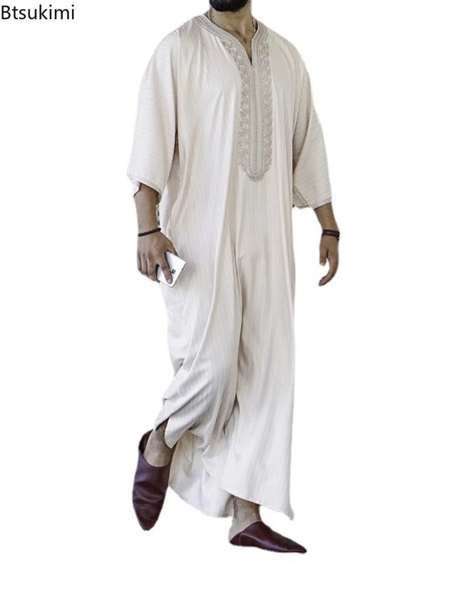 2024 Ramadan Muslim Fashion Abaya for Men Kaftan