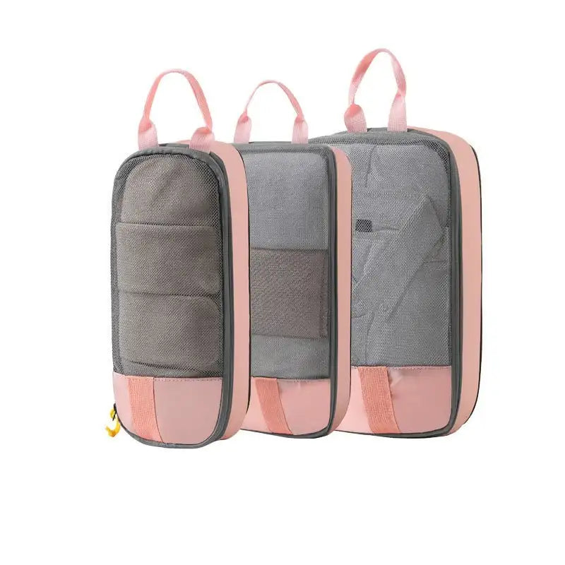 Compressed Packing Cubes Travel Storage Set Cubes Waterproof Suitcase Nylon Portable With Handbag Luggage Organizer