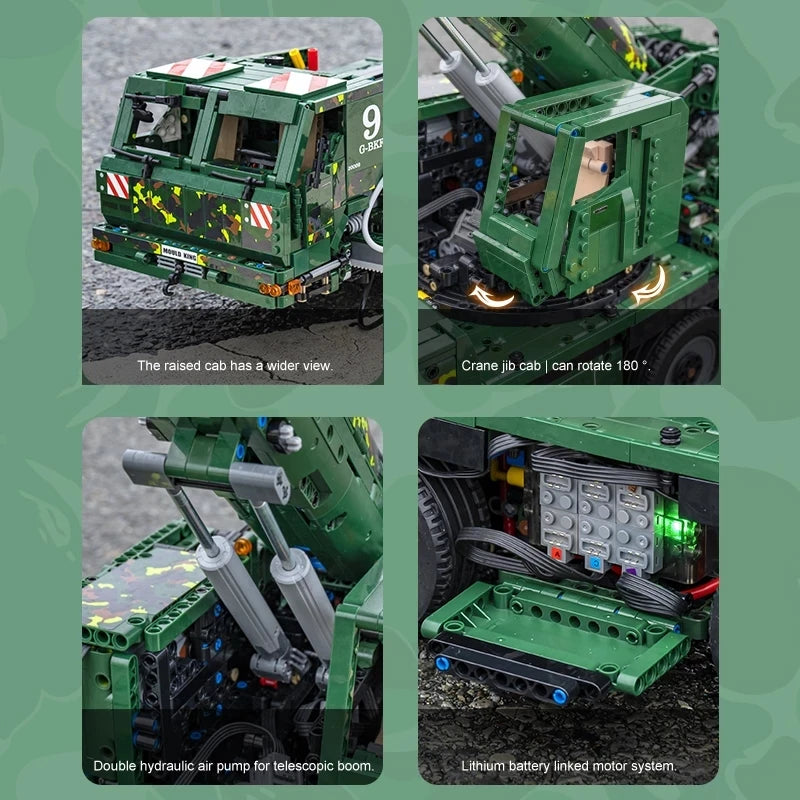 MOULD KING 20009 Technical Military Vehicles Building Blocks G-BKF Armoured Recovery Crane Building Bricks Toys Kids Gift