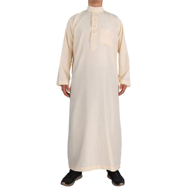 Muslim Fashion Muslim Middle East Men Long Sleeve Arab Crew Neck Islamic Solid Color Kaftan Maxi Dubai Long Jubba Thobe Abaya