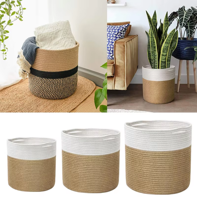 Plant Pots Seagrass Basket Planter Handmade Storage For Garden
