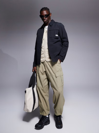 Oversized Wool Bomber Jacket in Mushroom Finish