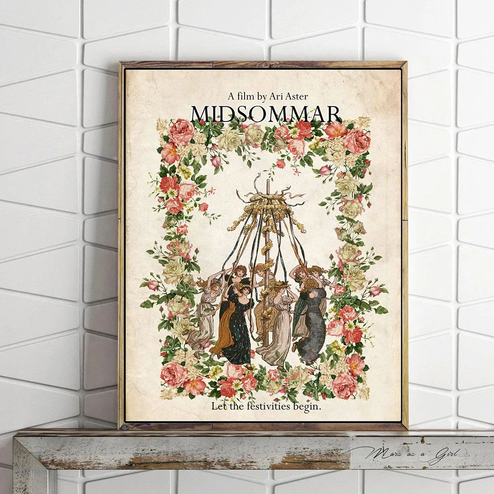 Midsommar May Day Film Dictionary Poster Print Canvas Painting Abstract Wall Art Pictures Nordic Living Room Home Decor No Frame