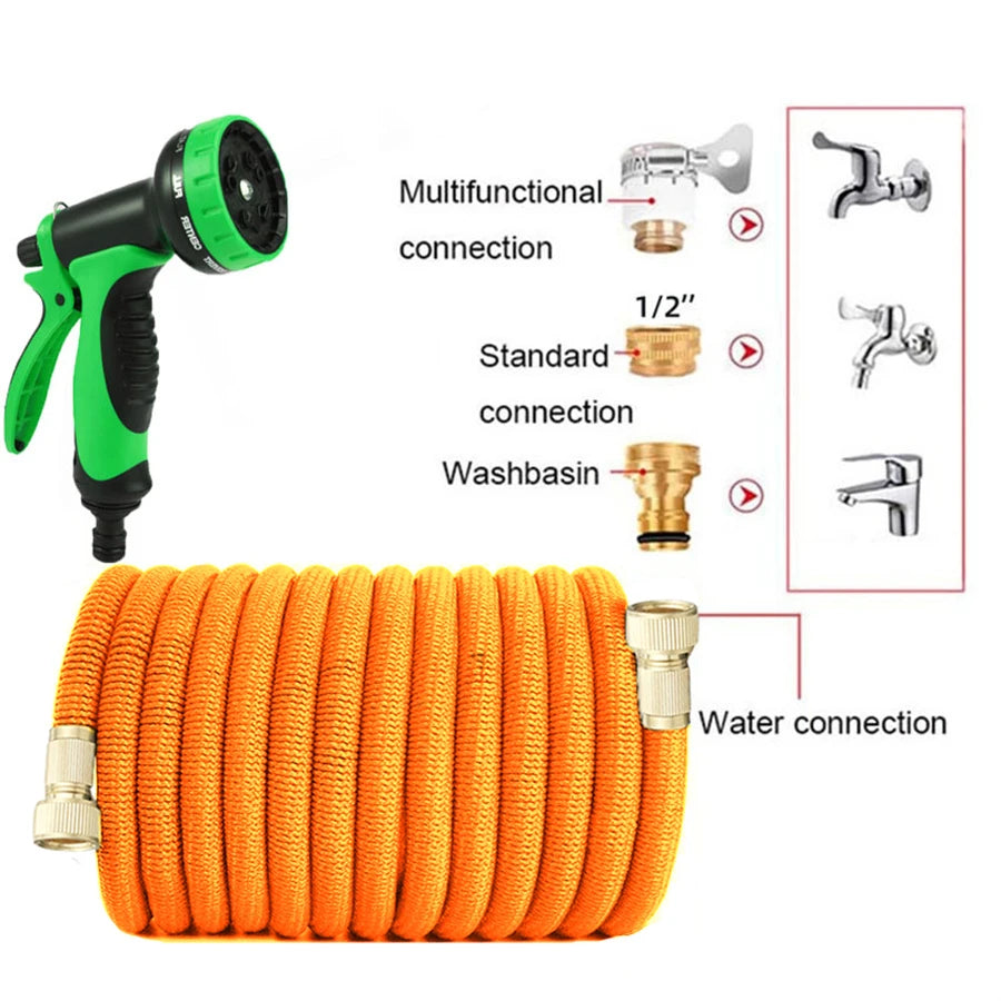 Garden Water Hose Expandable Double Metal Connector High Pressure Pvc Reel Magic Water