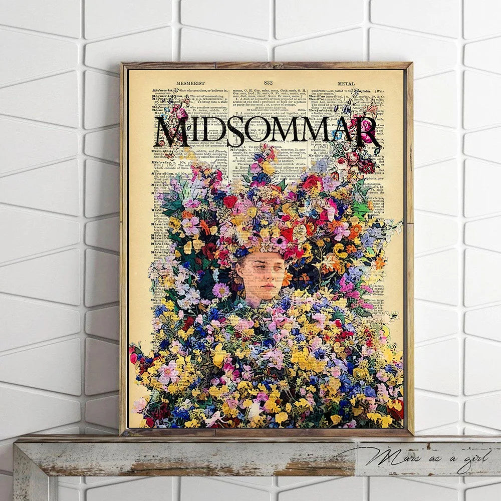 Midsommar May Day Film Dictionary Poster Print Canvas Painting Abstract Wall Art Pictures Nordic Living Room Home Decor No Frame