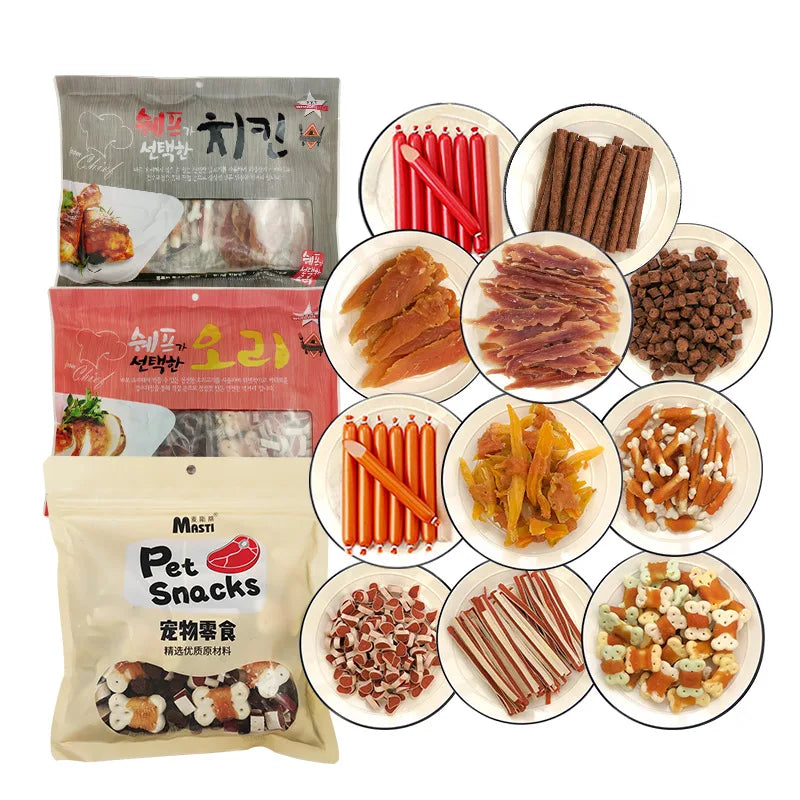 Pet Snacks Gift Pack 600g Dog Cat Snacks Teething Stick Beef Chicken Strips Dog Cat Training Food Mixed Multi Taste Pet Food