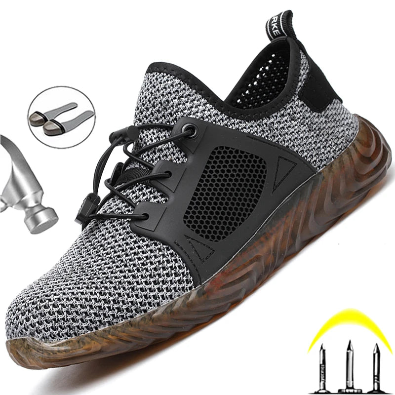 Indestructible Work Safety Shoes Men Steel Toe Cap Work Shoes Sneakers Puncture-Proof Boots Male Shoes Footwear Plus Size 49