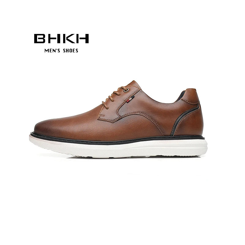 2024 Spring/Summer New Men Shoes Comfy Luxury Brand Men Casual Shoes Lace Up Business Style Dress Shoes BHKH Men