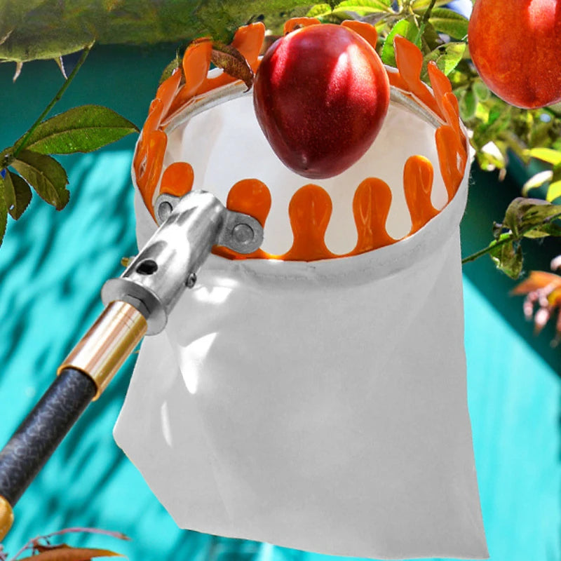 Metal Fruit Picker High Tree Picking Cloth Bag Fruit Catcher Collection Pouch Apple