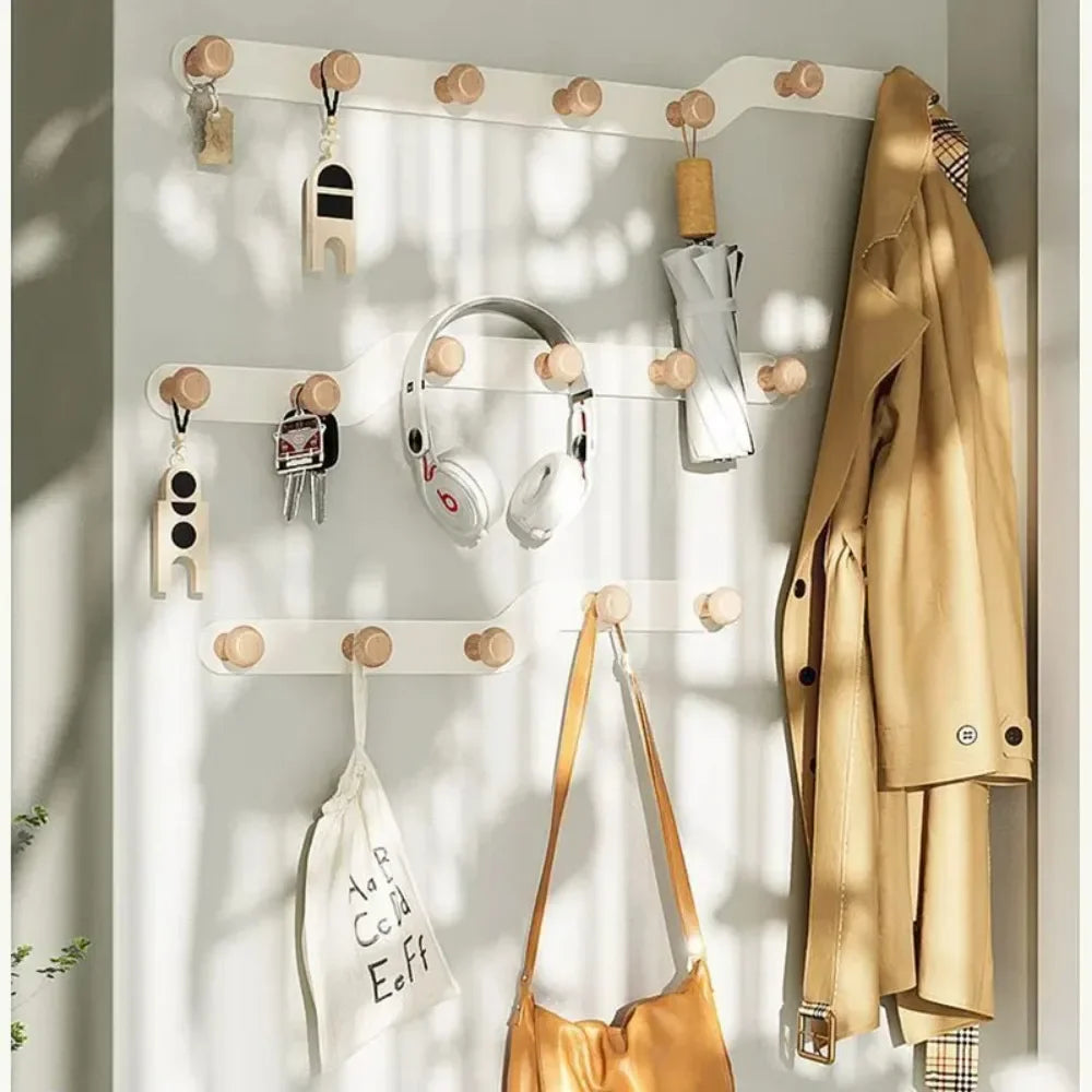 Wall Mounted Coat Racks Creative Living Room Punch Clothes Hat Scarf Key Modern Door Rear Hook Hangers Family Elegant Furniture