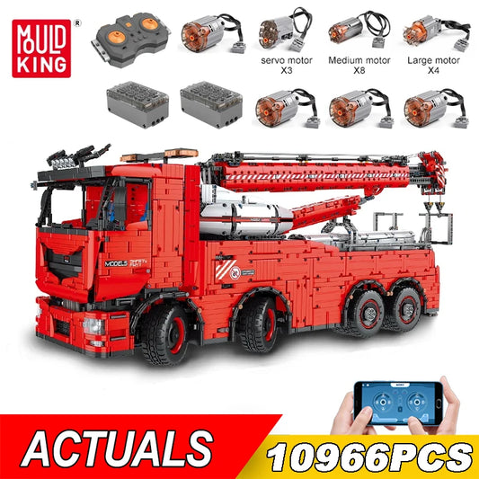 MOULD KING 19008S Technical Motorized Tow Truck MKII Building Block APP Control Mobile Crane Bricks Toys MOC-29848 Kids Gifts