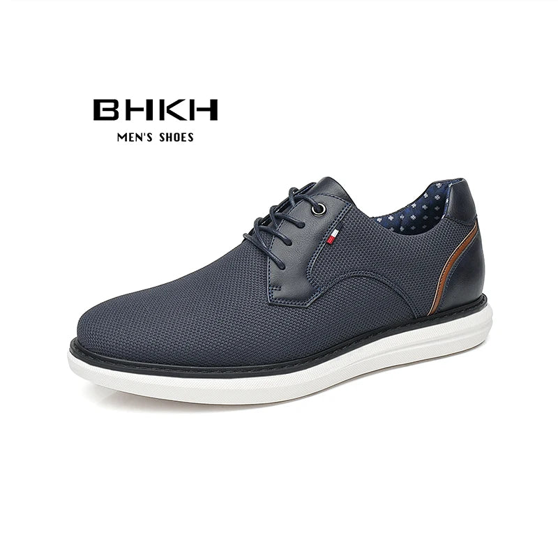 2024 Spring/Summer New Men Shoes Comfy Luxury Brand Men Casual Shoes Lace Up Business Style Dress Shoes BHKH Men