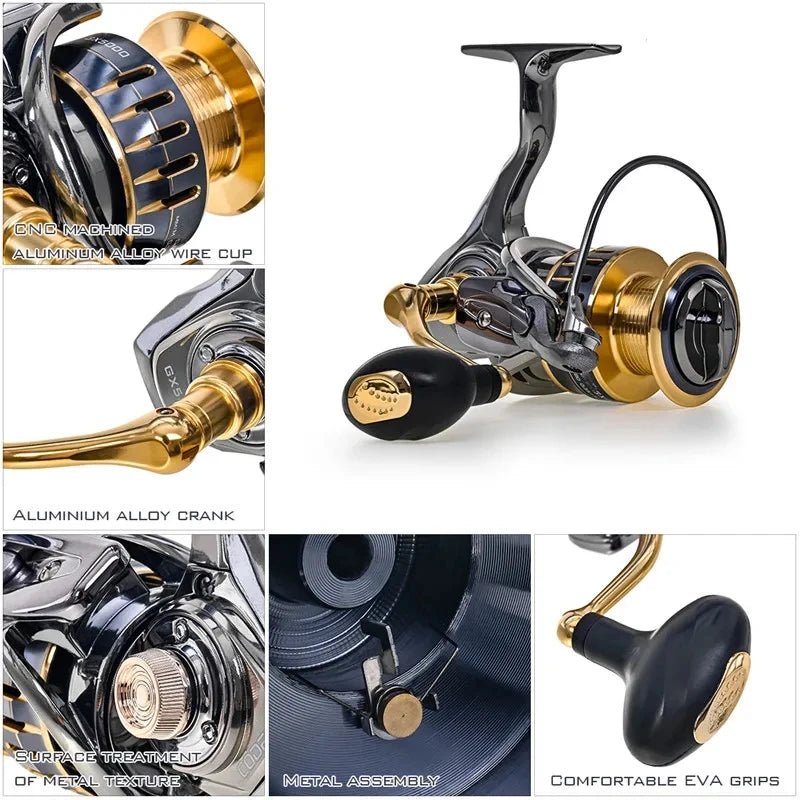 RYOBI New All Metal  Fishing Reel 25Kg Max Drag Power Spinning Wheel Fishing Coil Shallow Spool Suitable for all waters