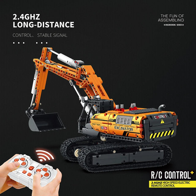 Reobrix 22003 Mechanical Excavator RC Car APP Remote Control Technology Puzzle Assembly Toys Building Blocks