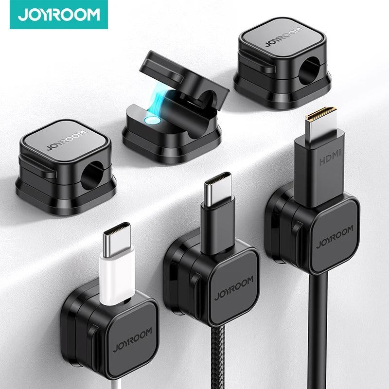 Joyroom Magnetic Cable Clips Cable Smooth Adjustable Cord Holder Under Desk Cable Management Wire Keeper Cable