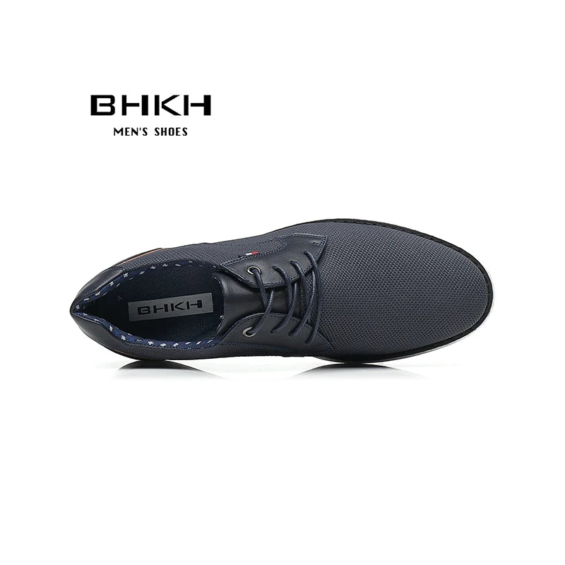 2024 Spring/Summer New Men Shoes Comfy Luxury Brand Men Casual Shoes Lace Up Business Style Dress Shoes BHKH Men