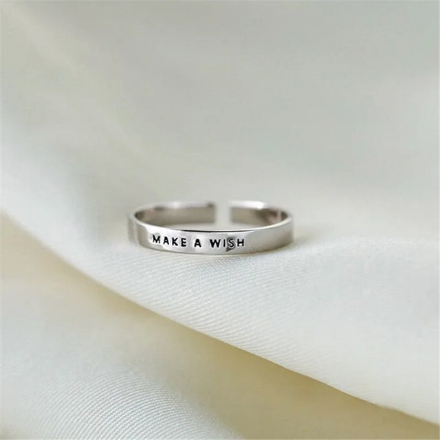 925 Sterling Silver Make A WISH Adjustable Rings For Women Wedding Luxury Quality Jewelry Wholesale Free Shipping