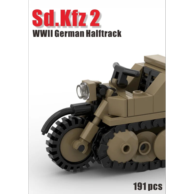 Ww2 Bricks Military Soldier Action Figures Tracked Motorcycle Vehicle Travel Moc Assemble Building Blocks  Kids Toys Friend Gift