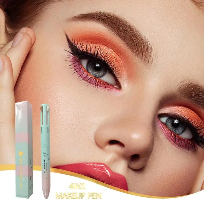 Travel Makeup Pen Touch-Up 4-in-1 Makeup Pen Waterproof 4 Colors Long Lasting Eyeliner eyebrow pencil lipliner Highlighter pen