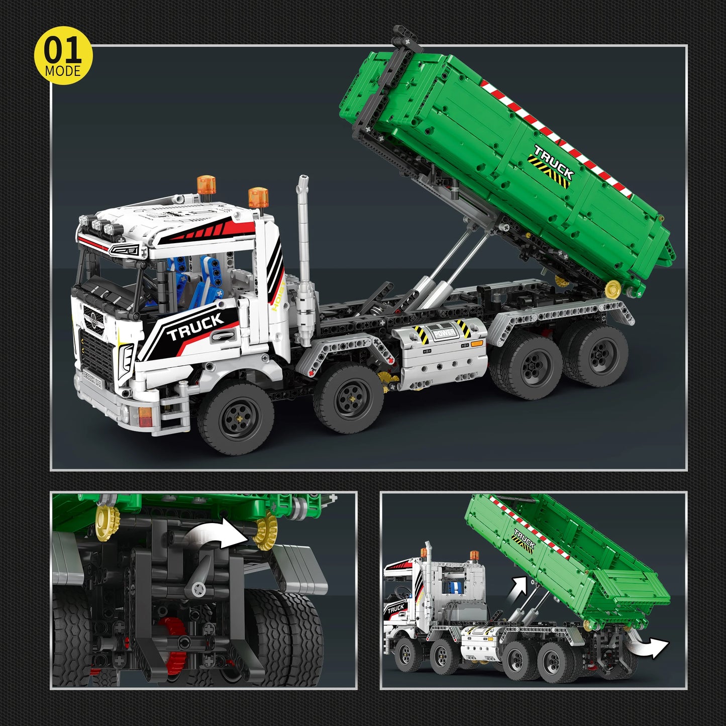 Technical Electric Remote Control Truck Crane Vehicle Toys For Adults Hook Lifting Truck Car Building Blocks Brick Kids Boy Gift