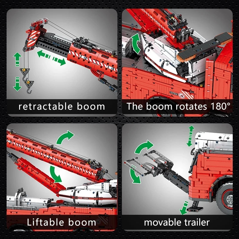 MOULD KING 19008S Technical Motorized Tow Truck MKII Building Block APP Control Mobile Crane Bricks Toys MOC-29848 Kids Gifts