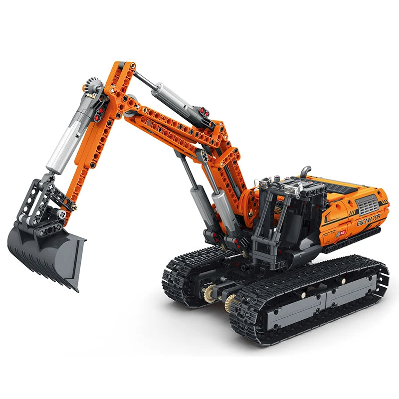 Reobrix 22003 Mechanical Excavator Engineering Series RC Car APP Remote Control Technology Puzzle Assembly Toys Building Blocks