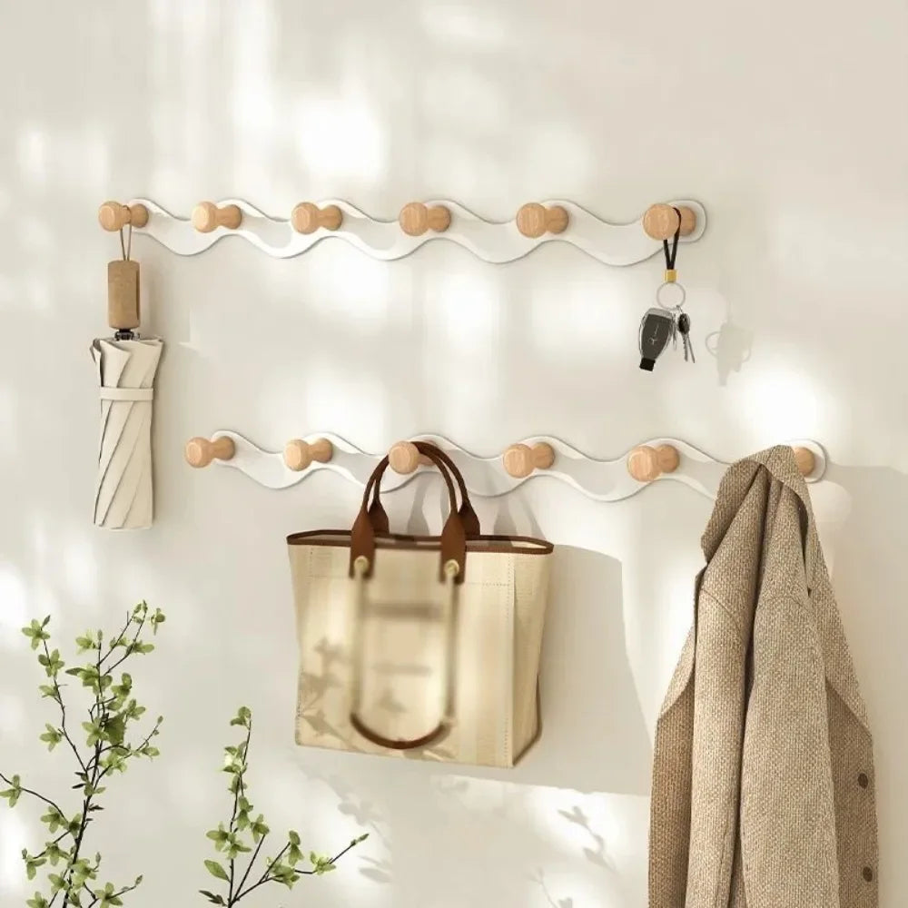 Wall Mounted Coat Racks Creative Living Room Punch Clothes Hat Scarf Key Modern Door Rear Hook Hangers Family Elegant Furniture