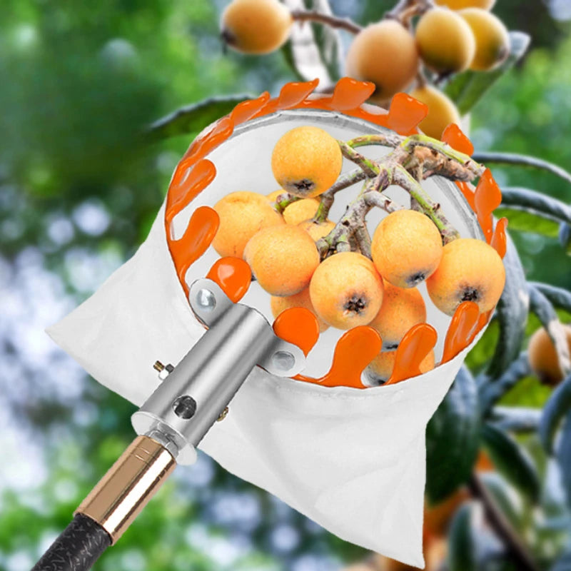 Metal Fruit Picker High Tree Picking Cloth Bag Fruit Catcher Collection Pouch Apple