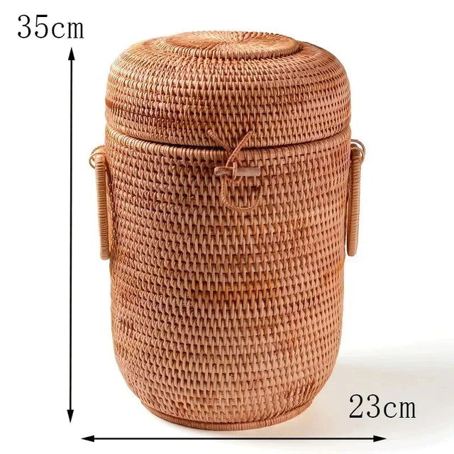 Hand Woven Rattan Storage Basket Multifunction Sundries