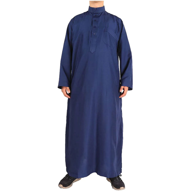 Muslim Fashion Muslim Middle East Men Long Sleeve Arab Crew Neck Islamic Solid Color Kaftan Maxi Dubai Long Jubba Thobe Abaya
