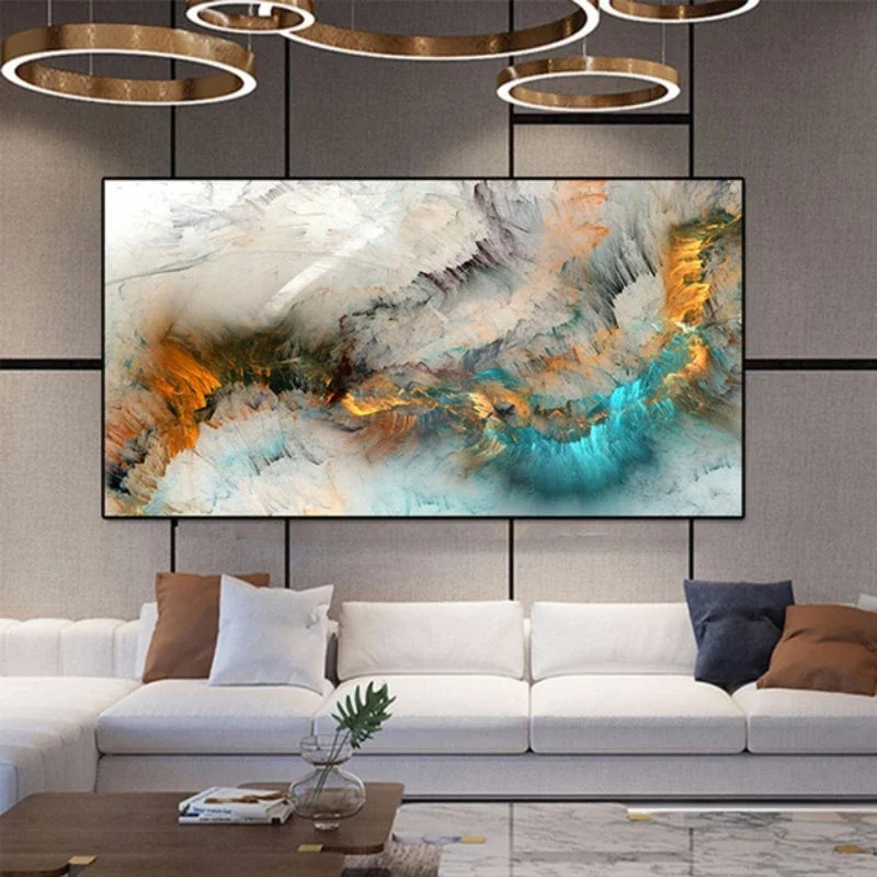 Colorful Cloud Abstract Canvas Painting Wall Art Print Poster for Living Home Room Decoration No Frame