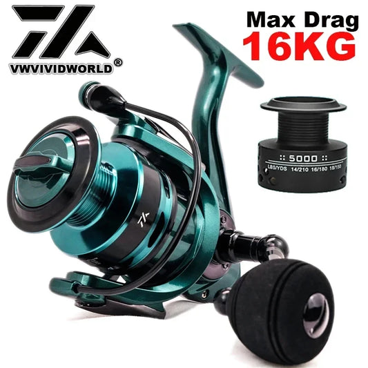 VWVIVIDWORLD,High Quality,Double Spool,Fishing Reel,Alloy Gear Ratio,High Speed,Spinning Reel,Casting reel,Carp Saltwater