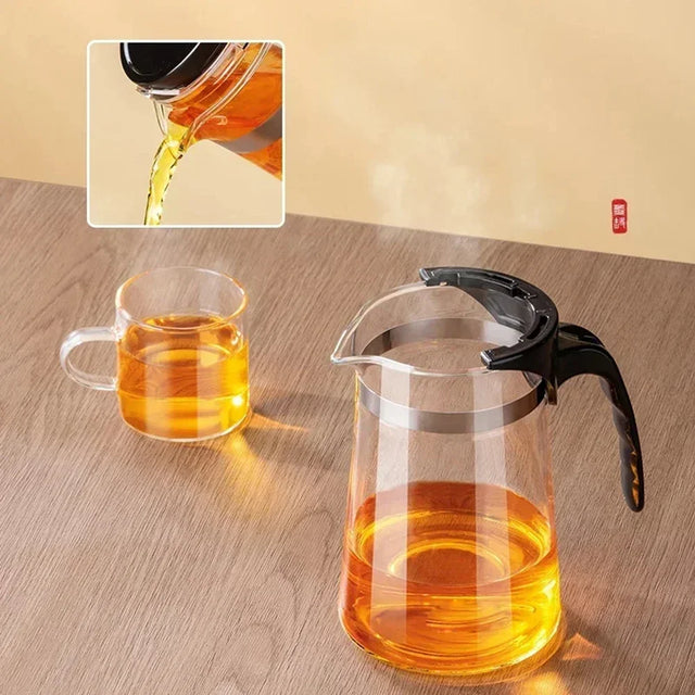 750ML Transparent Glass Teapot With Filter For Tea Household Coffee Kettle With Lid Coffee And Tea Tableware Coffeeware Teaware