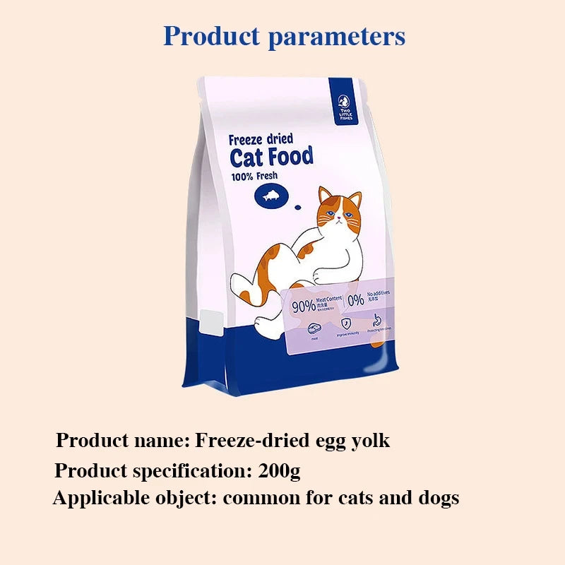 Freeze-dried egg yolks cat snacks into kittens nutrition hair gills egg coagulant freeze-dried meat cat food companion pet food