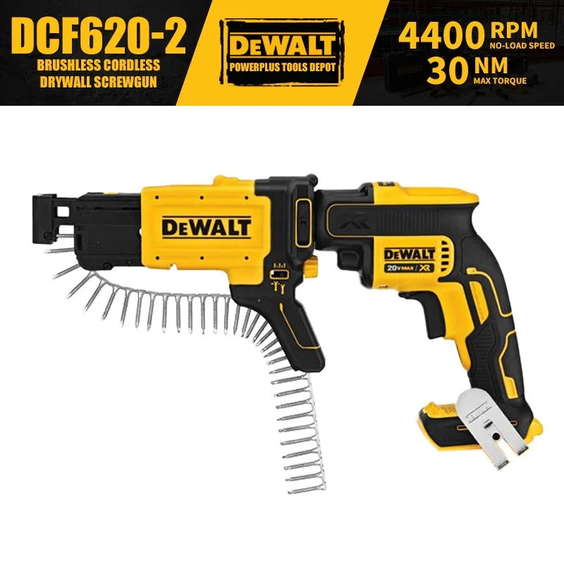 DEWALT DCF620 Brushless Cordless Drywall Screwgun 20V Lithium Power Tools DCF6202 Collated Drywall Screw Gun Attachment