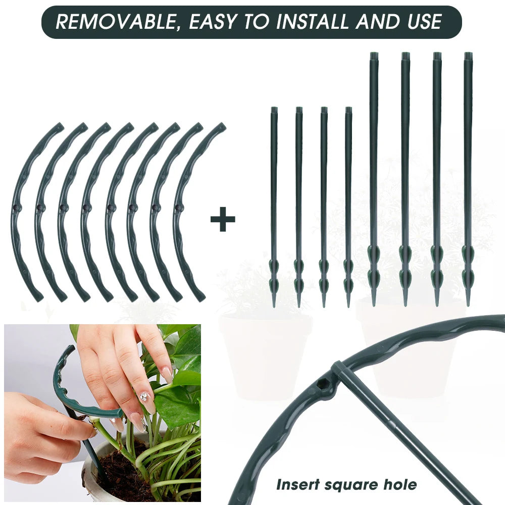 8/4/2Pcs Plastic Plant Support Pile Frame Greenhouse Arrangement Semicircle Fixed Rod