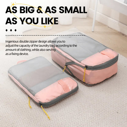 Compressed Packing Cubes Travel Storage Set Cubes Waterproof Suitcase Nylon Portable With Handbag Luggage Organizer