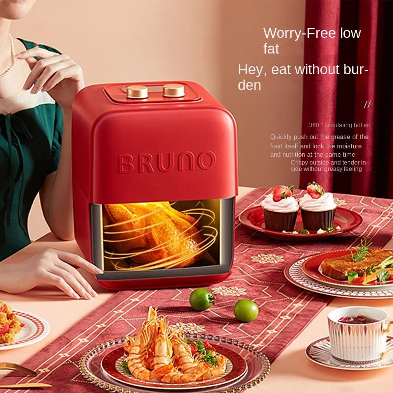 BRUNO Air Fryer Electronic Household Oil-free Electric Fryer Intelligent Automatic Power-off Fryer French Fries Machine 220V