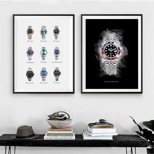 Watercolor Watch GMT Master II Painting Canvas Print Horology Art Poster Wall Picture Men Gift Bedroom Living Room Home Decor