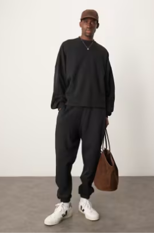 Wool look oversized bomber jacket in mushroom  mid wash