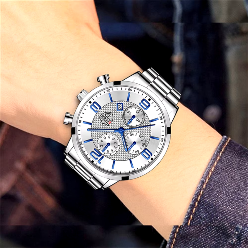 OLEVS Luxury Brand Stainless Steel Waterproof Men Watch